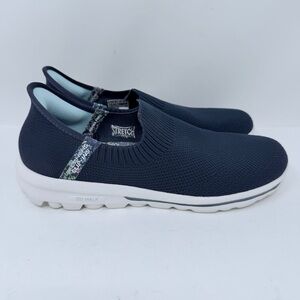 Skechers Hands Free Slip-ins GO WALK Sneakers Navy Size 8